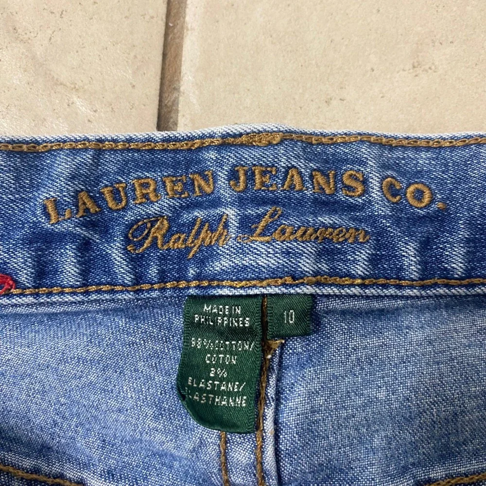 Lauren Jeans Co Ralph Lauren‎ Women Blue Denim Bootcut Embellished Jeans Size 10